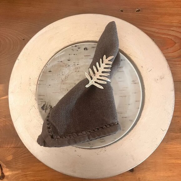 Set Of 4 Pier 1 Ceramic Charger Plates 13" in Distressed Metallic Finish Italy - Picture 5 of 5